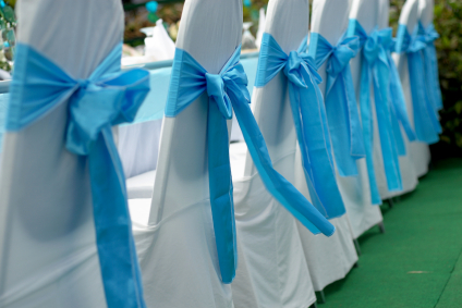 white wedding chair cover