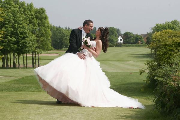 bride and groom married at the abbey hotel worcestershire