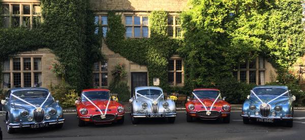 Grooms on Time classic Jaguar wedding cars