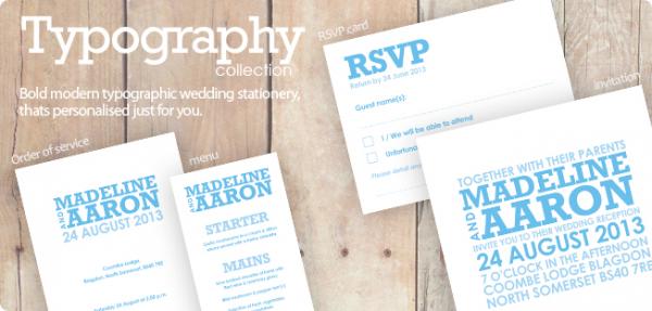 typography wedding invitation
