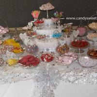 A small vintage Candy Sweet Buffet with 24 varieties for 75 guests in Coventry