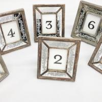 Antique mirror table number frames