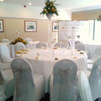 lycra chair covers - pale silver wedding scheme