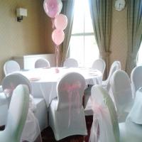 chair covers -pink 7th birthday party