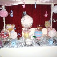 sweet cart - baby shower with sweet trees & balloons