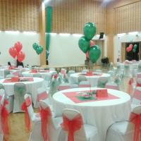 chair covers - christmas ball - red & green scheme