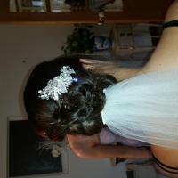 low updo with comb and veil