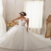 Princess tulle crystal wedding dress by Mori Lee