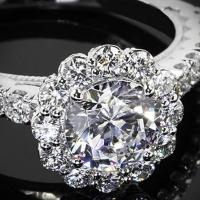 Round Diamond Cluster Engagement Ring.