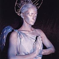 Silver Angel human statue