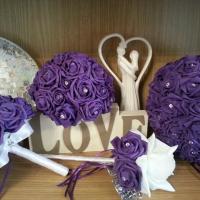 Deep Purple Bouquets and Wand with Crystals