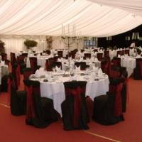 Black & Claret chair covers Wroxall Abbey