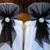 hooded chair covers black and white