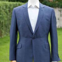 Blue Mohair semi bespoke suit made to measure groom suit