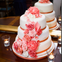  Floral Cascading Wedding Cake