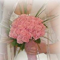 pink hand tied wedding flower