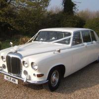 Daimler Limousine White Wedding Car Hire Stratford upon Avon Warwickshire