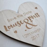 Magnetic wooden save the dates. 