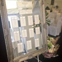Pewter mirror wedding seating plan