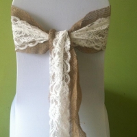 Hessian Chair Sash Vintage Lace Chair Sash