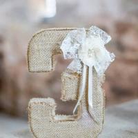 Hessian & Lace 3D Table number