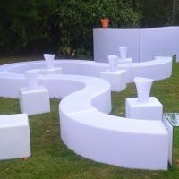 White LED curved seating and LED Curved Bar