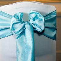 wedding chair covers blue green