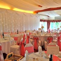 Chair covers, decor and starlight backdrop at Henley Golf Club