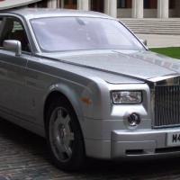 rolls royce phantom silver wedding car hire