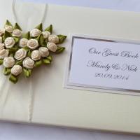 rose heart wedding guest book