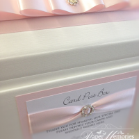 Pale Pink Diamante & Pearl Card Post Box