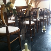 Hurricane Vases down the Aisle