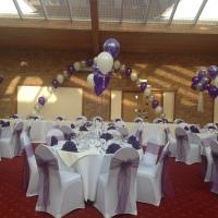 wedding chair covers and balloons