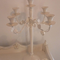 wedding vintage candelabra cream roses