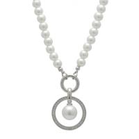 Costume Pearl Necklace With Swarovski Crystals