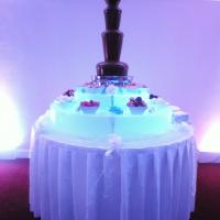 chocolate fountain - engagement party - blue scheme