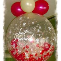 confetti bubble just married wedding balloon