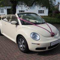 convertible VW Beetle in cream with cream leather