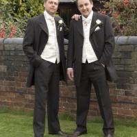the groom and his best man at oak farm hotel