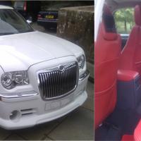 white chrysler 300c saloon wedding car hire birmingham
