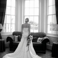 black and white bride on her wedding day